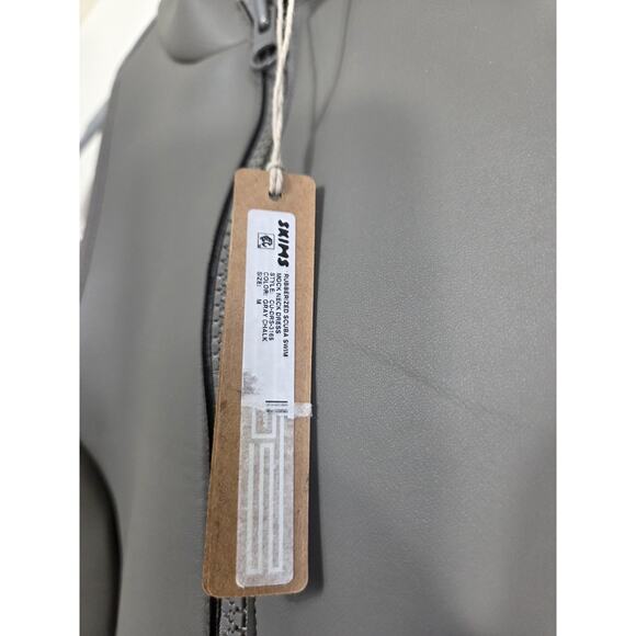 SKIMS Rubberized Scuba Swim Mock Neck Gray Chalk Dress NWT, Women's Medium - Picture 5 of 13